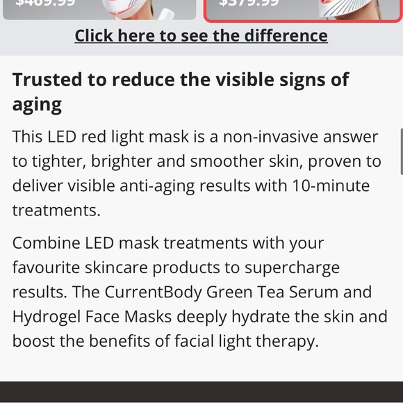 Nib Current body LED Red Light mask series 2 new $389 visible anti aging - Picture 7 of 17